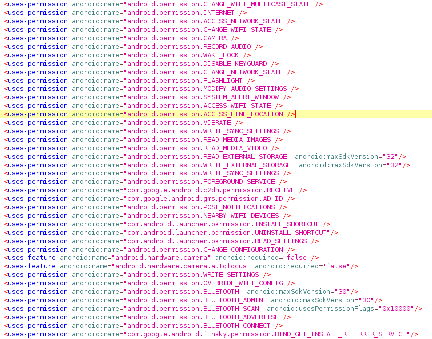 app permissions android